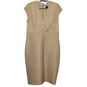 Tadashi Shoji Womens Dress Gold Metallic Bandage Tiered Cocktail Size XL